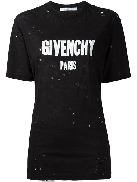 givenchy black ripped t shirt|givenchy t shirt men price.